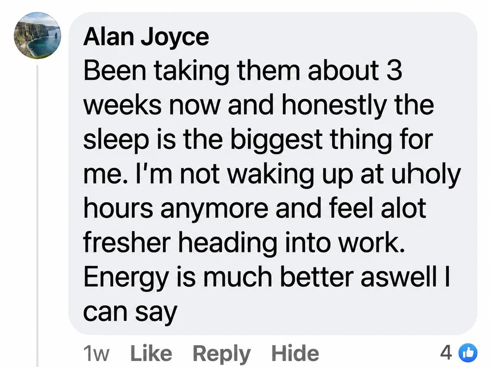 Facebook comment from Alan Joyce about Grova